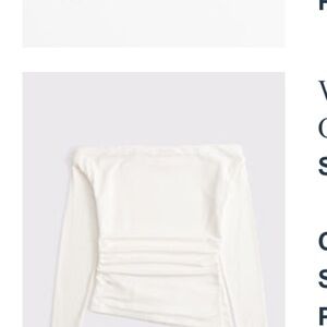 Abercrombie Draped Off the Shoulder White Top